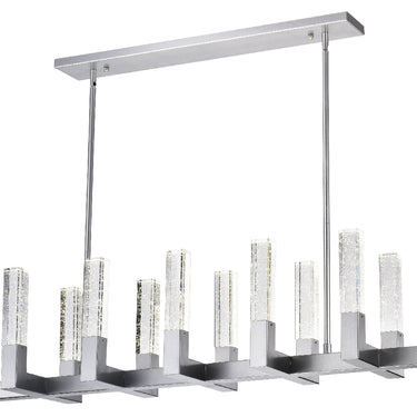 Finesse Decor 12 Light Rectangular Crystal Dianyi LED Chandelier Silver