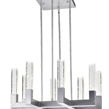 Finesse Decor 8 Light Square Crystal Dianyi LED Chandelier Silver