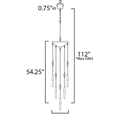 Maxim Lighting Pioneer 13-Light Pendant Anthracite