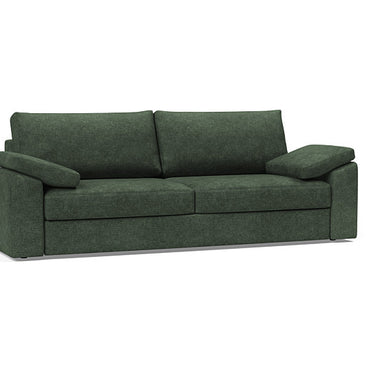 Vilander modern full-size convertible sofa in 281 Avella Pine Green by Innovation Living – Scandinavian sleeper sofa with cushion arms