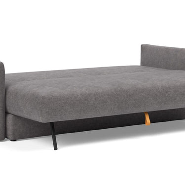 Tripi queen sleeper sofa with integrated storage and auto-fold legs in 282 Avella Warm Grey for modern living rooms