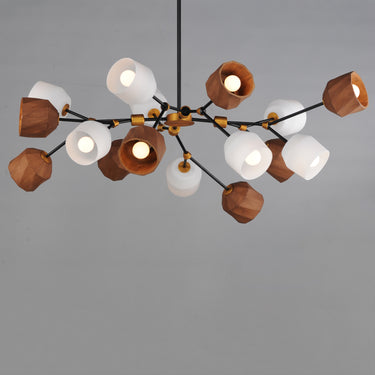 Maxim Lighting Akimbo 16-Light Pendant w LED Bulbs Dark Bronze/Antique Brass