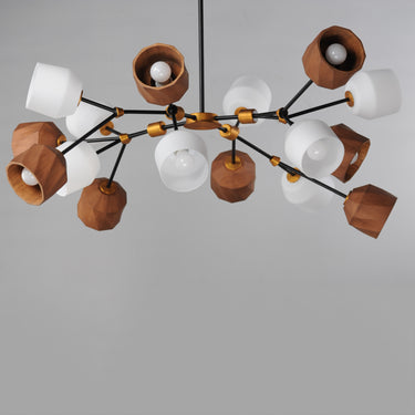 Maxim Lighting Akimbo 16-Light Pendant w LED Bulbs Dark Bronze/Antique Brass