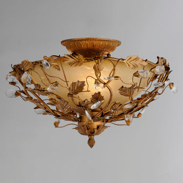 Maxim Lighting Elegante 3-Light Semi-Flush Mount Etruscan Gold