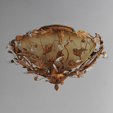 Maxim Lighting Elegante 3-Light Semi-Flush Mount Etruscan Gold