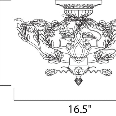 Maxim Lighting Elegante 3-Light Semi-Flush Mount Oil Rubbed Bronze