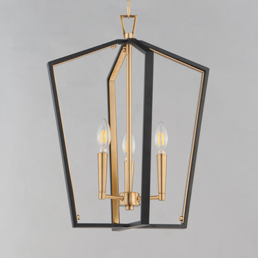 Maxim Lighting Melrose 3-Light Pendant Black/Natural Aged Brass