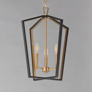 Maxim Lighting Melrose 3-Light Pendant Black/Natural Aged Brass