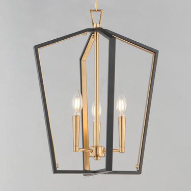 Maxim Lighting Melrose 3-Light Pendant Black/Natural Aged Brass