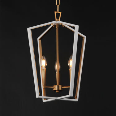 Maxim Lighting Melrose 3-Light Pendant White/Natural Aged Brass