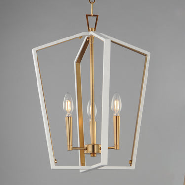 Maxim Lighting Melrose 3-Light Pendant White/Natural Aged Brass