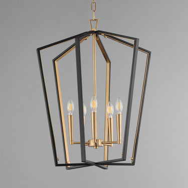 Maxim Lighting Melrose 5-Light Pendant Black/Natural Aged Brass