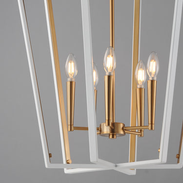 Maxim Lighting Melrose 5-Light Pendant White/Natural Aged Brass