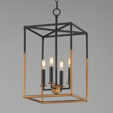 Maxim Lighting Soho 4-Light Pendant Black/Weathered Brass