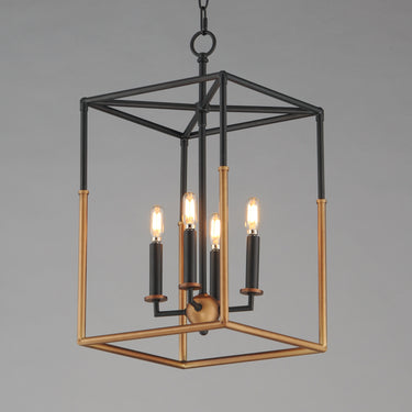Maxim Lighting Soho 4-Light Pendant Black/Weathered Brass