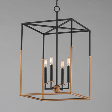 Maxim Lighting Soho 4-Light Large Pendant Black/Weathered Brass
