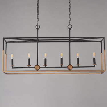 Maxim Lighting Soho 6-Light Linear Pendant Black/Weathered Brass