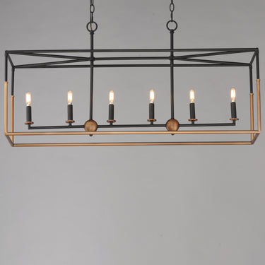 Maxim Lighting Soho 6-Light Linear Pendant Black/Weathered Brass