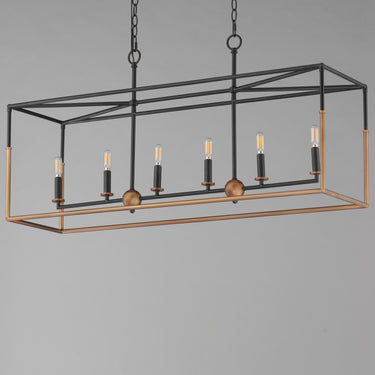 Maxim Lighting Soho 6-Light Linear Pendant Black/Weathered Brass