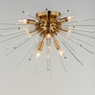 Maxim Lighting Polaris 8-Light Flush Mount Satin Brass