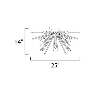 Maxim Lighting Polaris 8-Light Flush Mount Polished Chrome