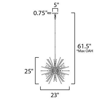 Maxim Lighting Polaris 12-Light Pendant Polished Chrome