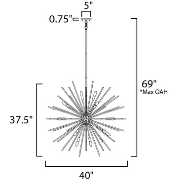 Maxim Lighting Polaris 16-Light Pendant Satin Brass