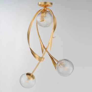 Maxim Lighting Firenze 3-Light Flush Mount Gold Leaf