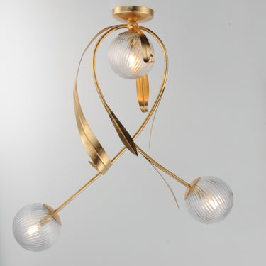 Maxim Lighting Firenze 3-Light Flush Mount Gold Leaf