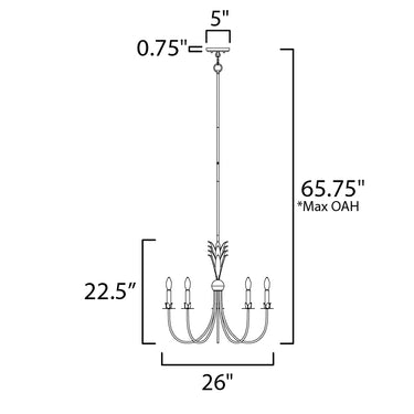 Maxim Lighting Paloma 5-Light Chandelier Anthracite