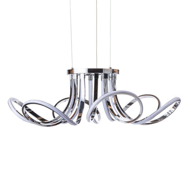 Finesse Decor 6 Petal Flower Dimmable LED Chandelier Chrome