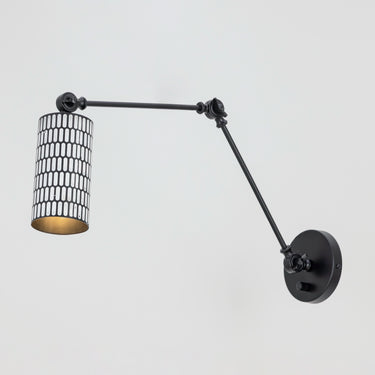 Maxim Lighting Shaka Swing Arm Wall Sconce Black/White