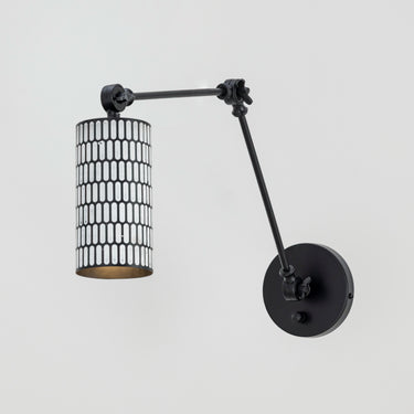 Maxim Lighting Shaka Swing Arm Wall Sconce Black/White