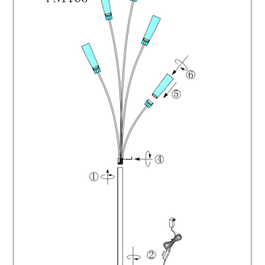 Finesse Decor 5 Acrylic Cylinders Floor Lamp Chrome