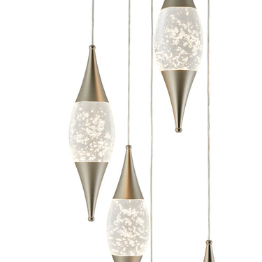 Finesse Decor Shinny Teardrops Round Chandelier Matte Nickel