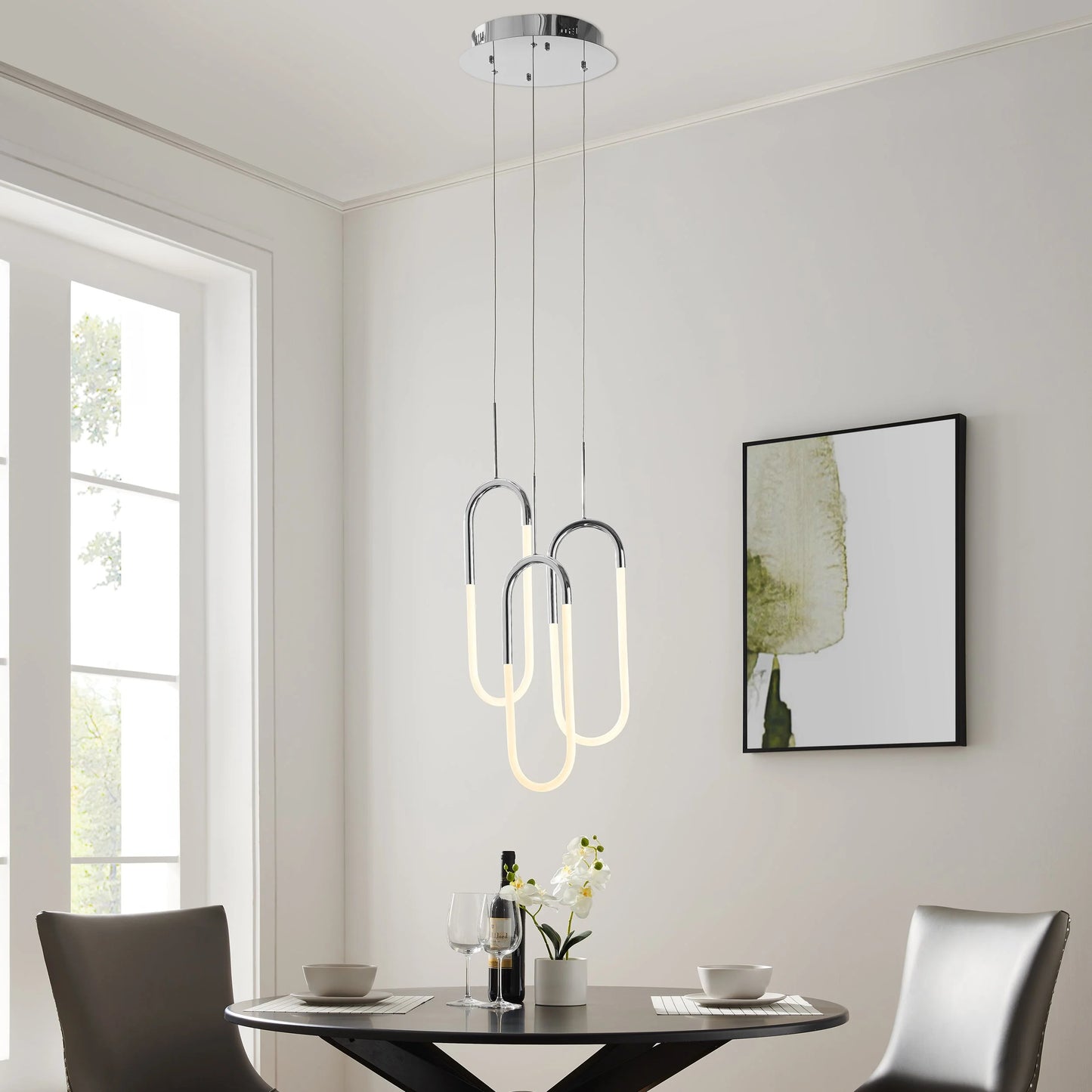 Finesse Decor Three Clips Chandelier in Chrome - Smart - Light 2