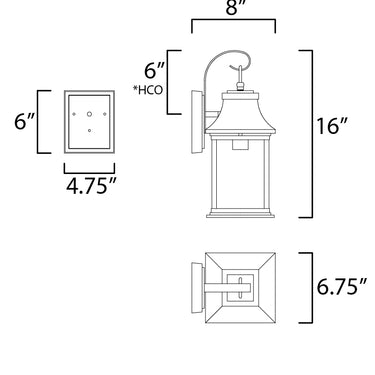 Maxim Lighting Vicksburg Small Outdoor Wall Sconce Black