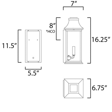 Maxim Lighting Vicksburg 2-Light Outdoor Pocket Wall Sconce Black