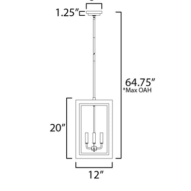 Maxim Lighting Neoclass 4-Light Outdoor Pendant Black/Gold