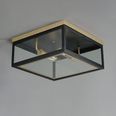 Maxim Lighting Neoclass 2-Light Outdoor Flush Mount Black/Gold