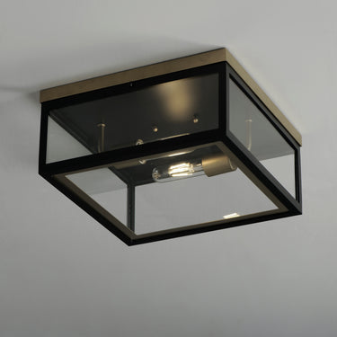 Maxim Lighting Neoclass 2-Light Outdoor Flush Mount Black/Gold