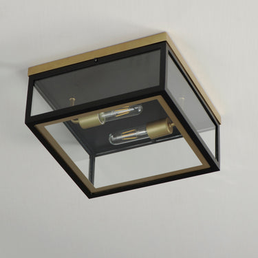 Maxim Lighting Neoclass 2-Light Outdoor Flush Mount Black/Gold