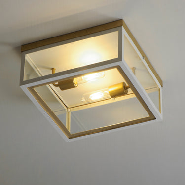 Maxim Lighting Neoclass 2-Light Outdoor Flush Mount White/Gold