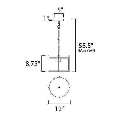 Maxim Lighting Belfry Semi-Flush/Pendant Black