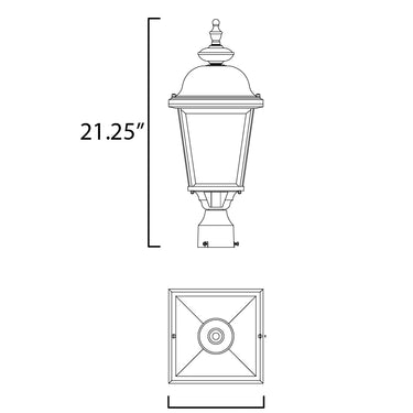 Maxim Lighting Builder Cast 3-Light Outdoor Pole/Post Lantern Black