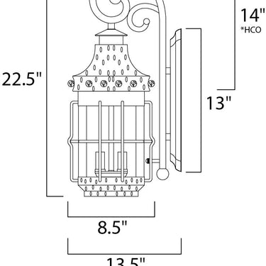 Maxim Lighting Nantucket 3-Light Outdoor Wall Lantern Country Forge