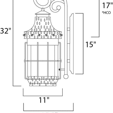 Maxim Lighting Nantucket 4-Light Outdoor Wall Lantern Country Forge