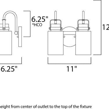Maxim Lighting Magnolia 2-Light Bath Vanity Bronze/Gold