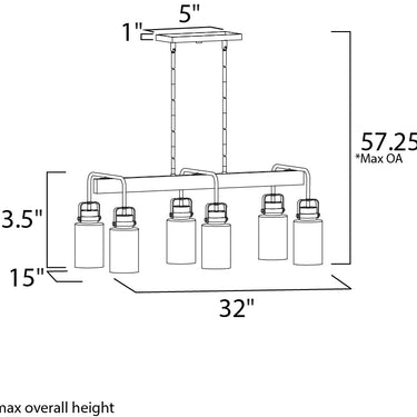 Maxim Lighting Magnolia 6-Light Linear Pendant Bronze/Gold