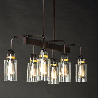 Maxim Lighting Magnolia 6-Light Linear Pendant Bronze/Gold